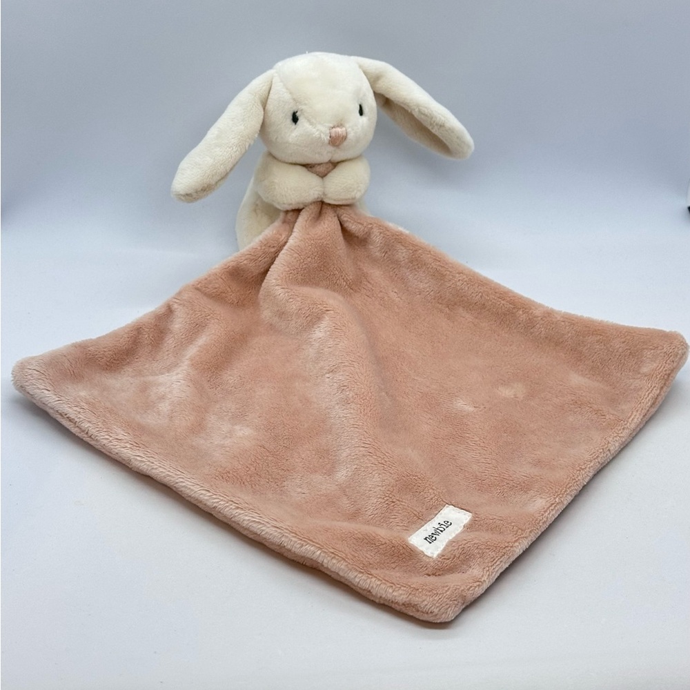 Newbie Bunny Rabbit Comforter Lovey Plush Baby Security Blanket Toy Lt. Pink/Tan
